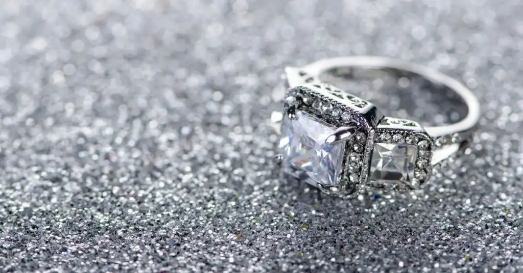 Jewellery Ring against Shiny Background